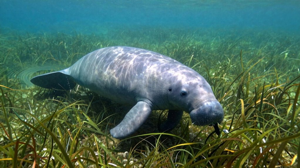 gentle seagrass eating marine mammal