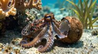 octopus carries coconut shelter