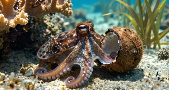 octopus carries coconut shelter
