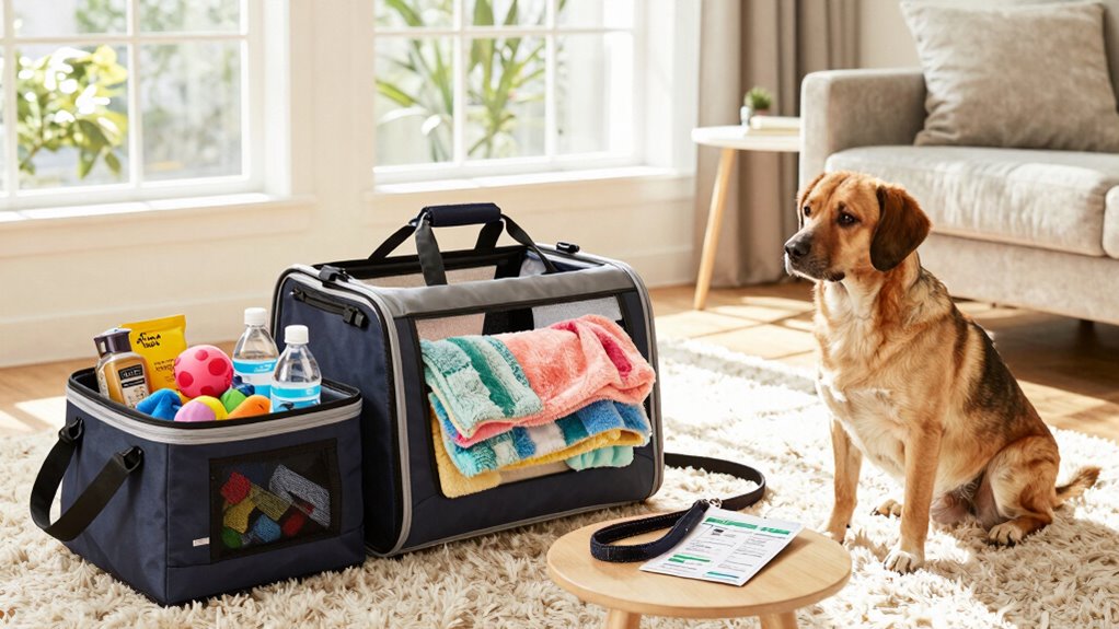 organized pet travel preparations