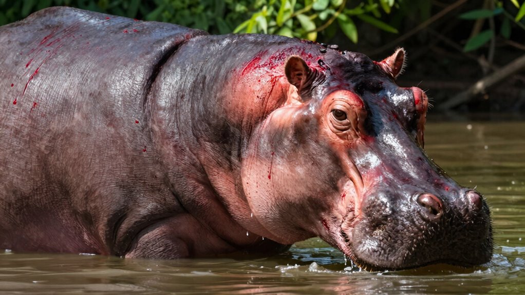 red sweat of hippos