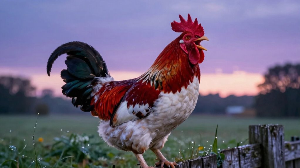 roosters crow to establish territory