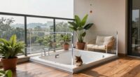 secure enclosed feline balcony