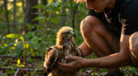 Big Bear eaglet Sandy took a scary tumble. See how she's doing
