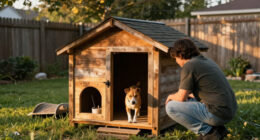 Win World Introduces Walk-In Wooden Dog House With Covered Run And Exterior Storage